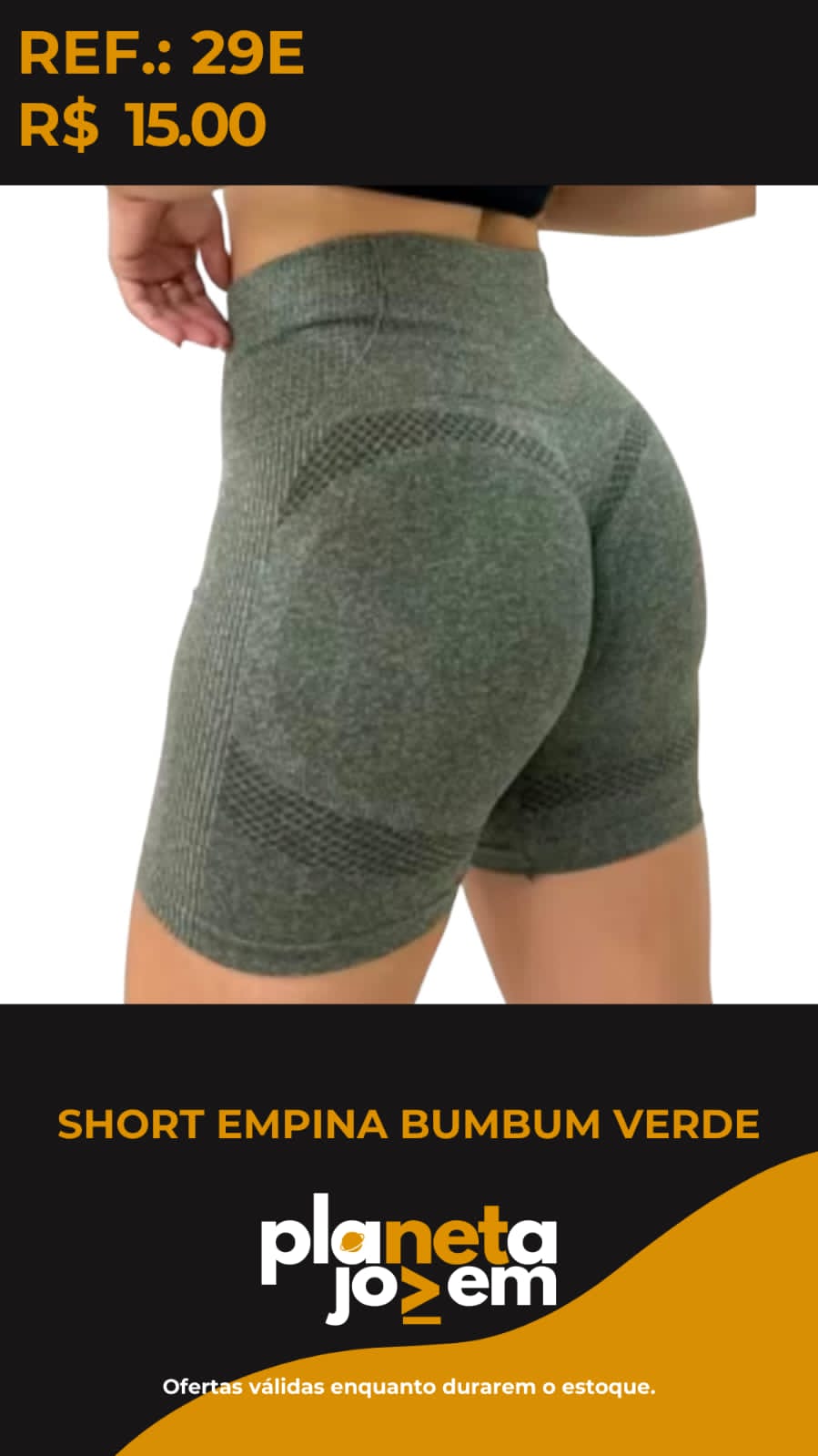 Short Empina Bumbum Verde